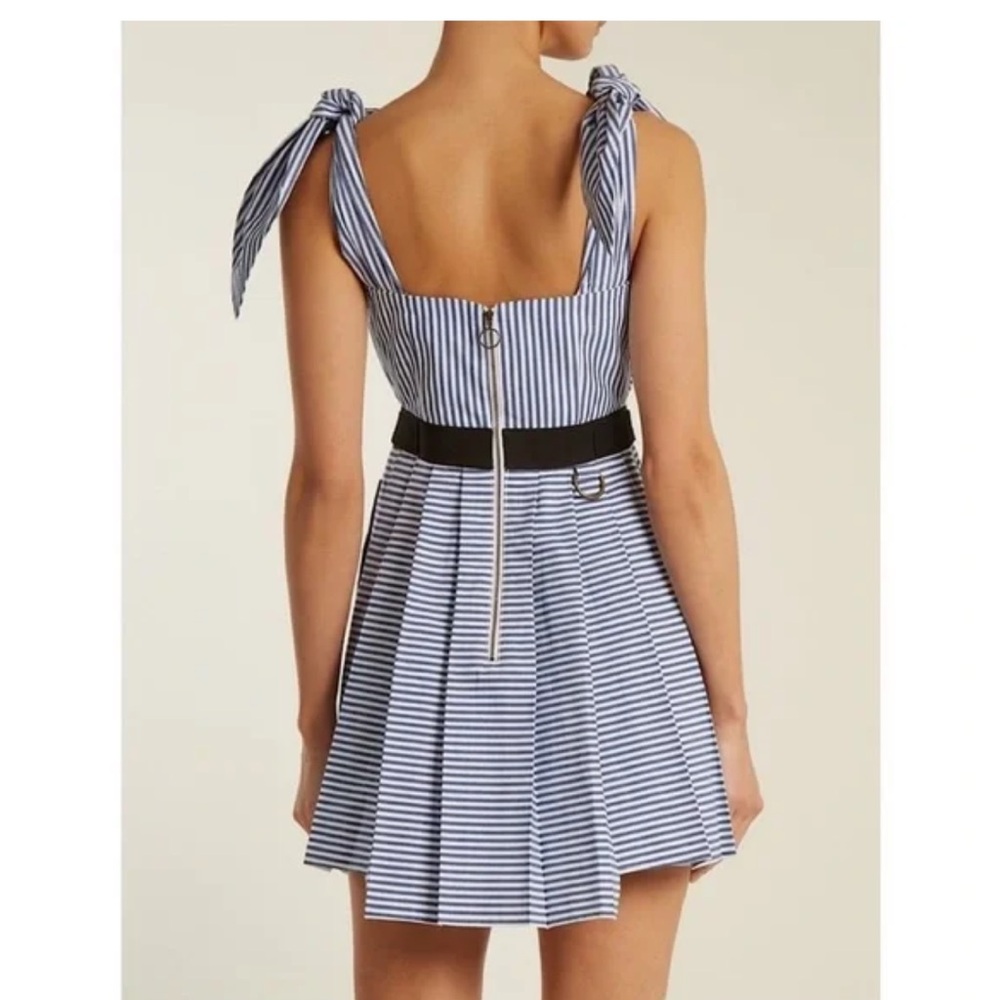 Self-Portrait Blue and White Striped Mini Dress - Picture 3 of 10